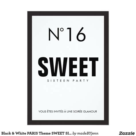 Chanel Sweet 16 Party Invitations 